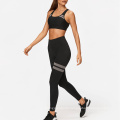 Gym Exercise Women Fitness Yoga Wear Black Sports Wear Set Four-Way Stretch Compression Yoga Two Piece Set